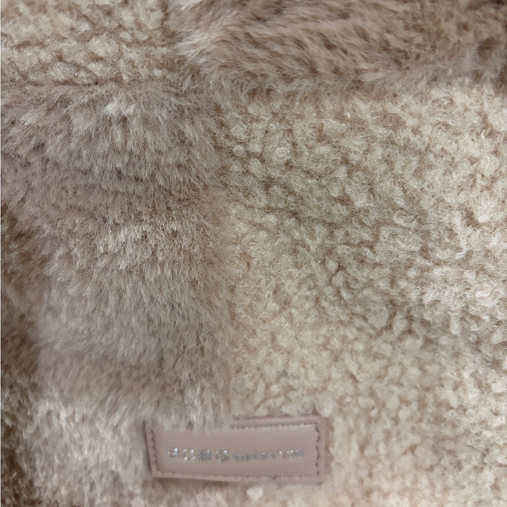 Bcbgeneration Beige Sherpa Tote - Patchwork Neutr… - image 2